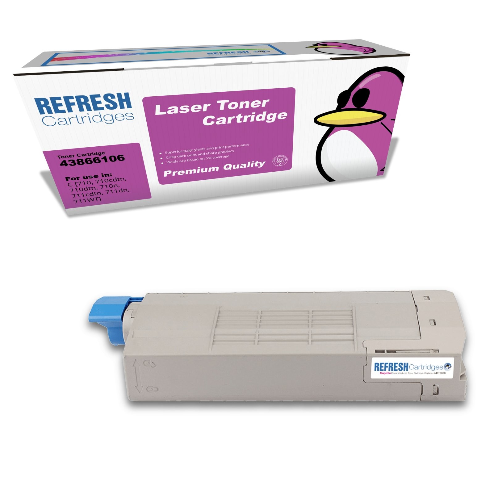 Refresh Cartridges Magenta 43866106 Toner Compatible With OKI Printers