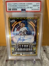 2024 Topps Cosmic Chrome Yamamoto RC Gold Interstellar REF /50 Psa 10 POPS (6)