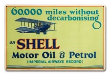 SHELL MOTOR OIL PETROL DECARBONISING 18" HEAVY DUTY USA MADE METAL ADV SIGN