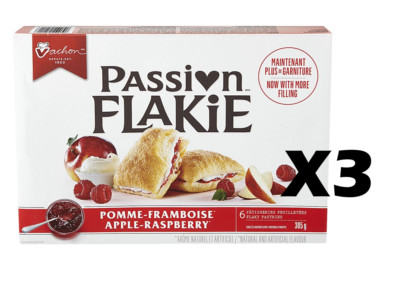 3 Boxes Vachon PASSION FLAKIE 6 Apple - Raspberry Cakes Each -305g-Canada FRESH