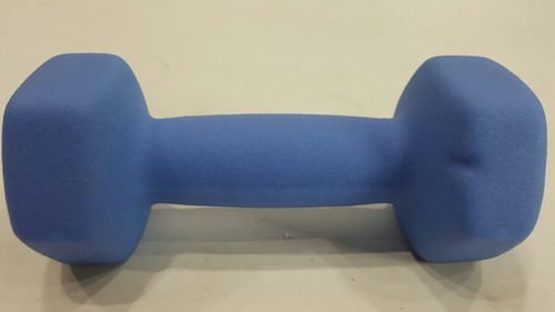 Pair of 5lb Hex Neoprene Cast Iron Dumbbells Blue 10lbs Total Weight - Picture 7 of 7