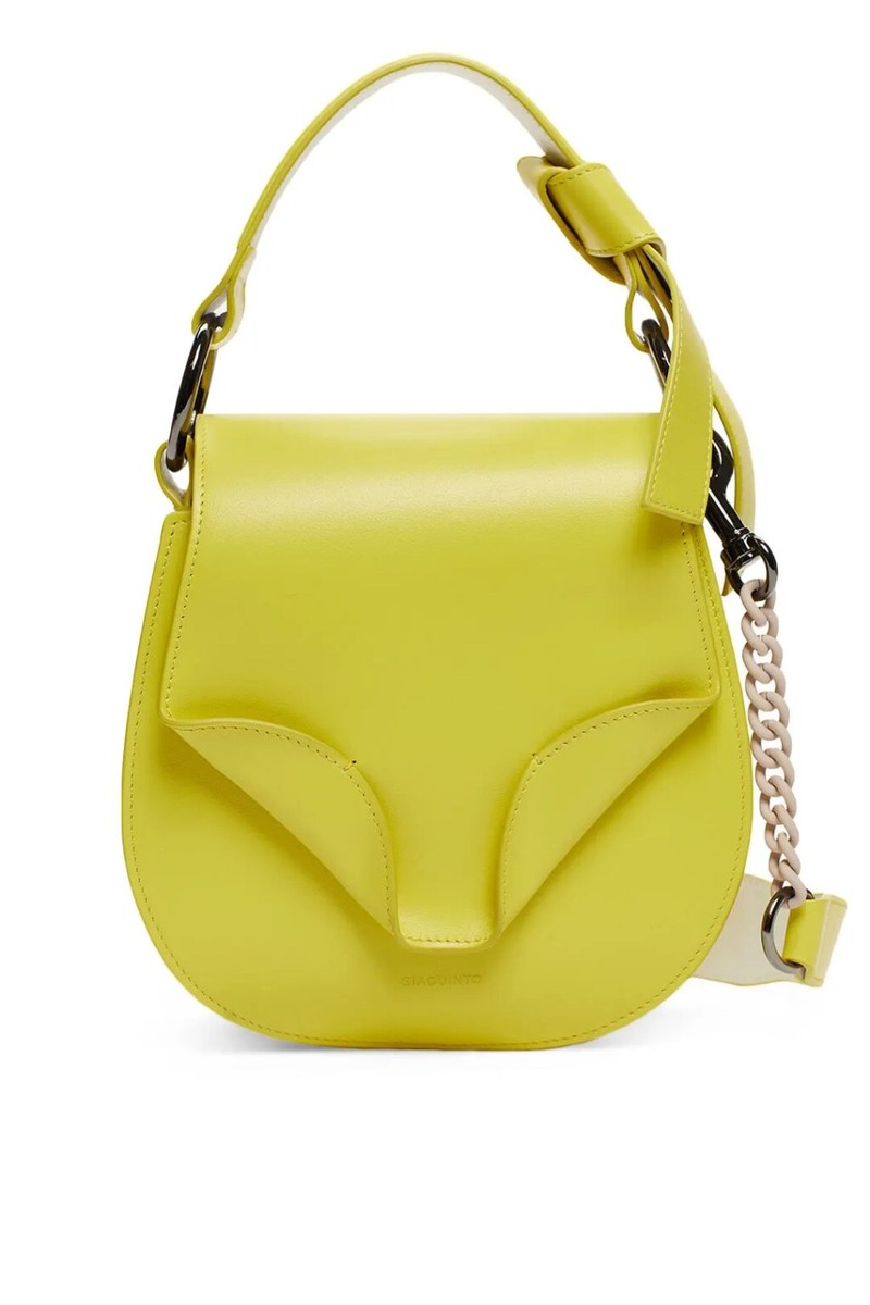 GIAQUINTO Women's Daphne Top Handle Bag Yellow Crossbody Calf