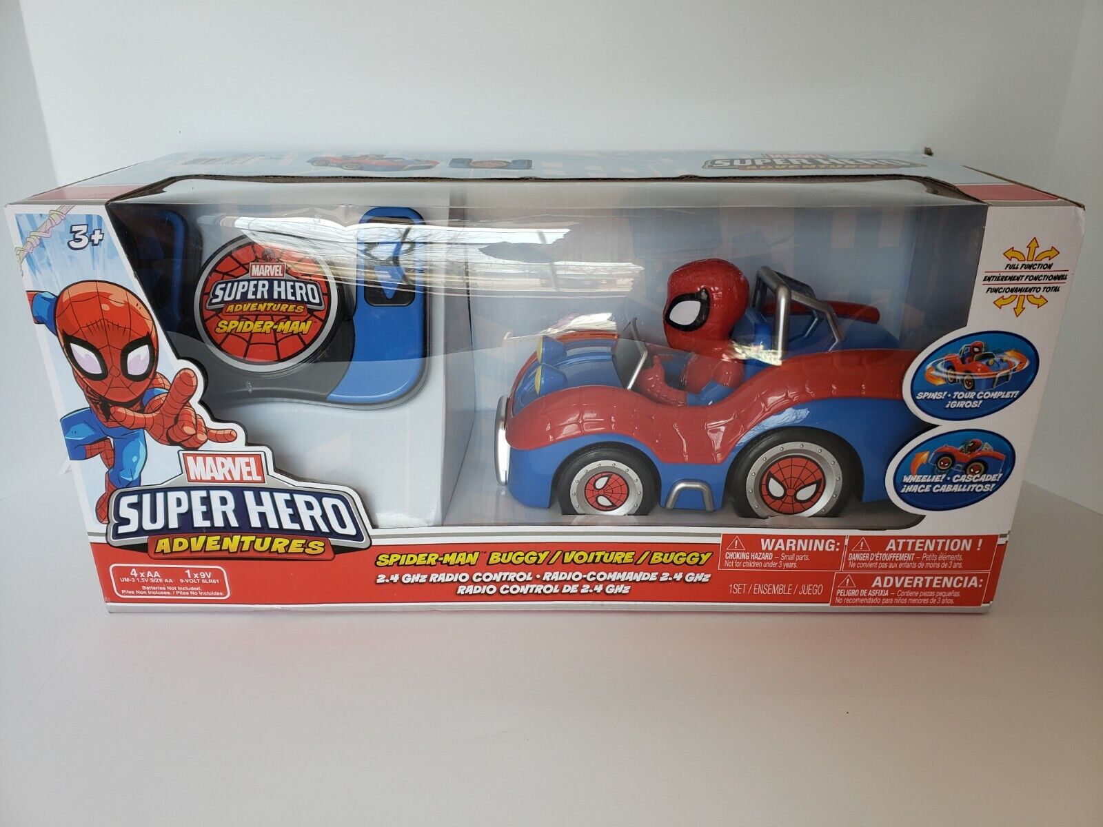 Marvel Super Hero Adventures Spider-Man Buggy/2.4 GHZ Radio Control NIB-Box Wear
