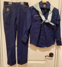 Vintage Official BSA Cub Scout Uniform Shirt Pants Scarf Patches