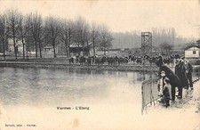 CPA 95 VIARMES L'ETANG PECHE 