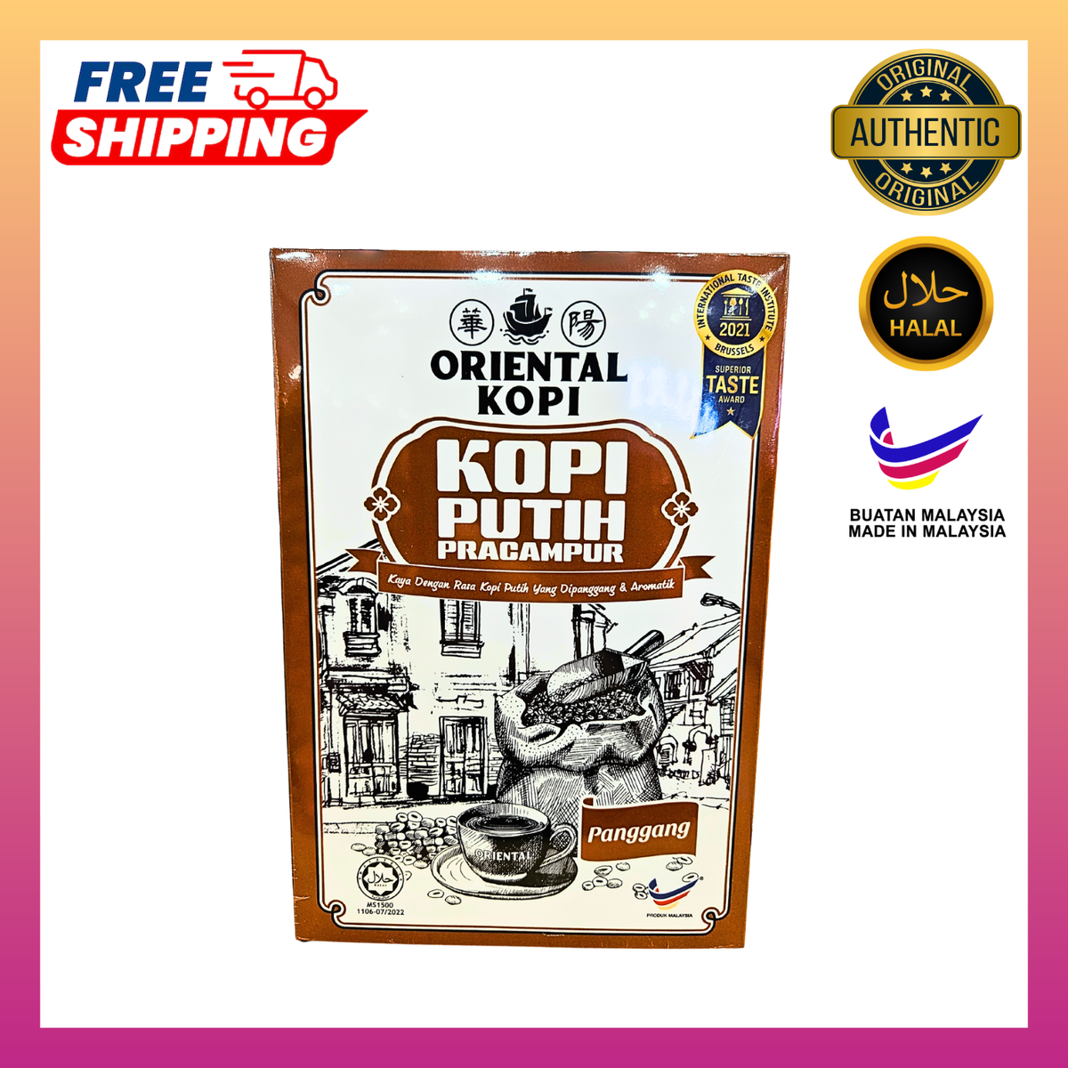 1x White Coffee Oriental Kopi CHARCOAL ROASTED Premix - Arabica