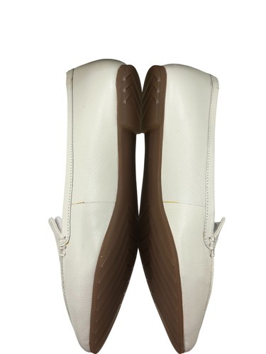 Me Too Audra1 Womens Cream White Tumbled Calf Leather Loafers Size 8W NWB - Picture 6 of 8