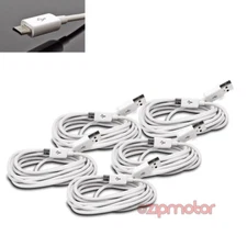 5X 3FT MICRO USB DATA SYNC CHARGER CABLE WHITE DROID HTC EVO ONE NEXUS 7 KINDLE