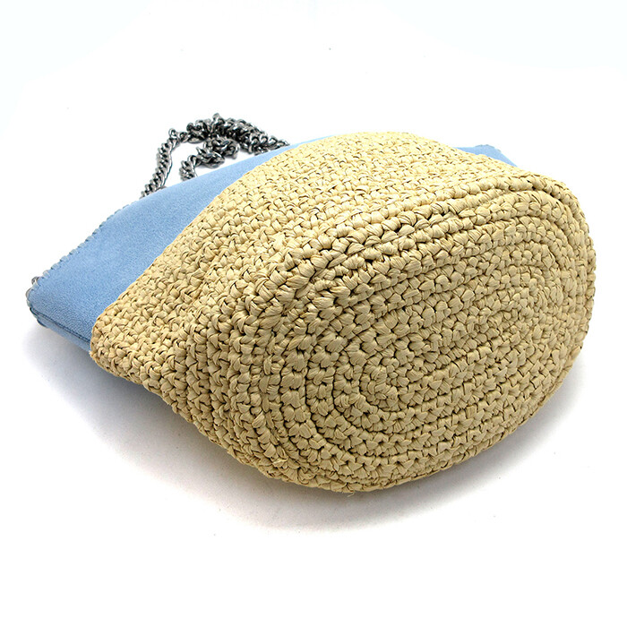 Stella McCartney Bag Raffia Medium Falabella Tote Blue