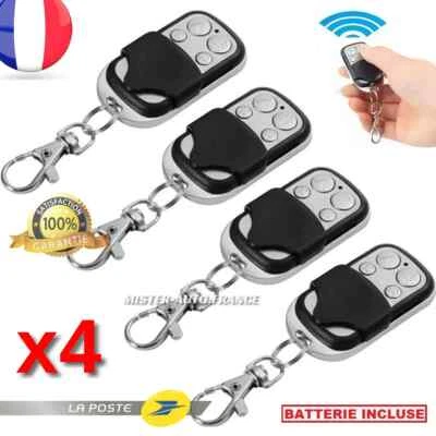 x4 Télécommande Portail Garage Universelle ✅Clonage ★433 MHZ Porte Alarme Clone
