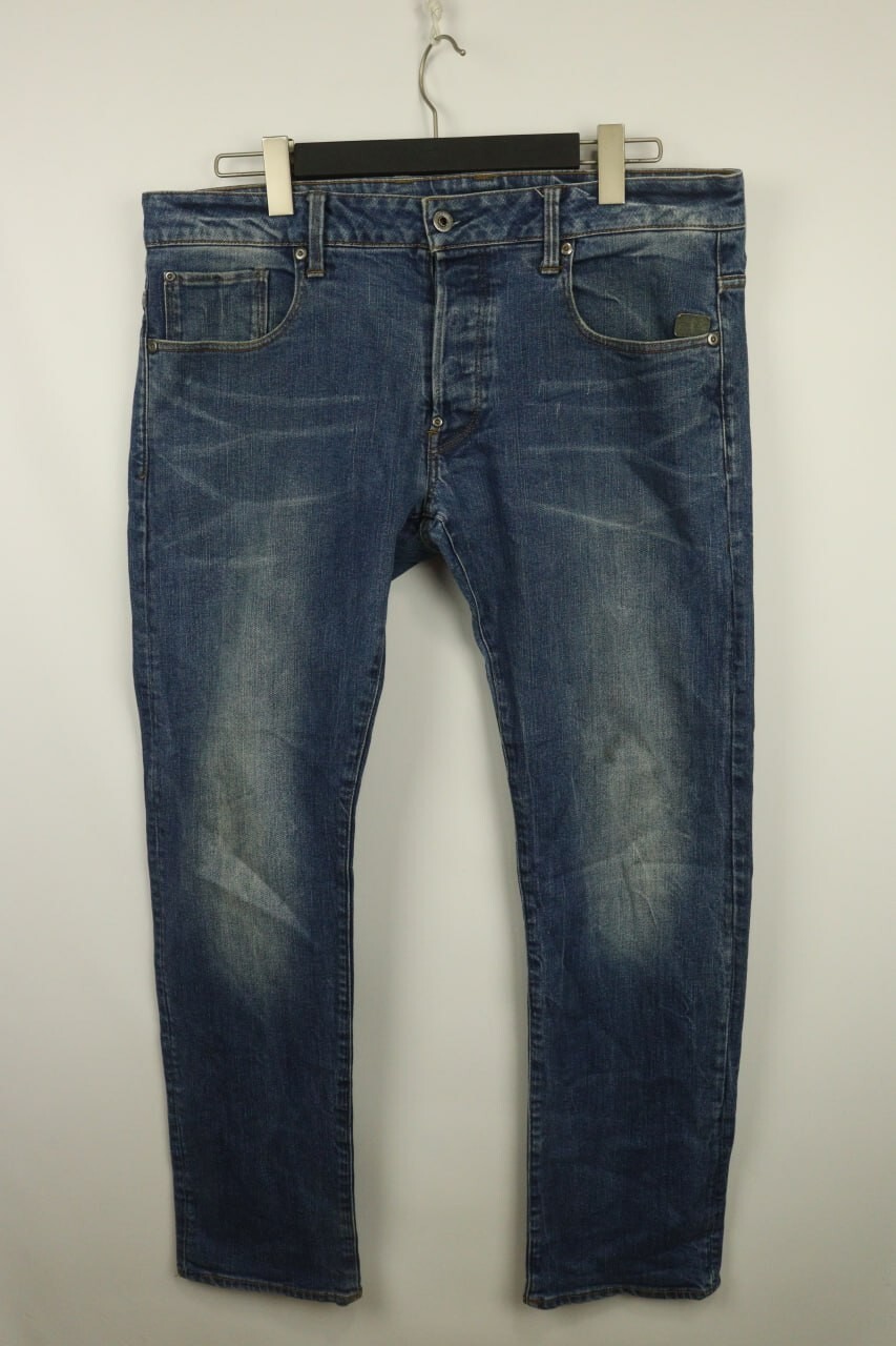 G-STAR RAW Denim Stretch 3301 STRAIGHT Jeans Size W36 L32 Button Fly