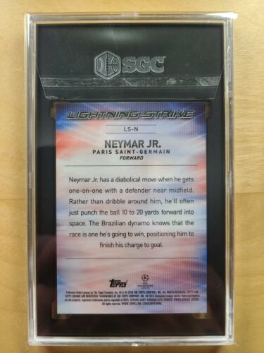 2017-18 Topps cromo Neymar Jr Lightning Strike LS-N SGC 10 GEMAS COMO NUEVO PSG - Imagen 2 de 2