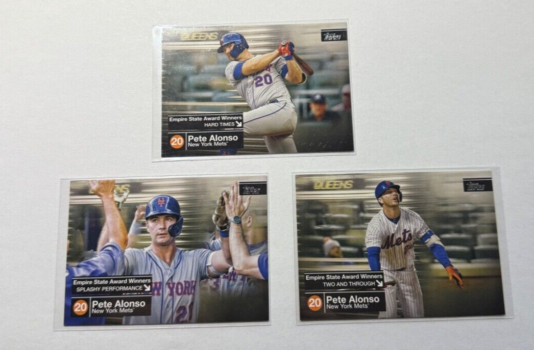 Pete Alonso 2020 Topps Empire State Award Winners  #ESAW-3 4 18 3 card Lot Mets
