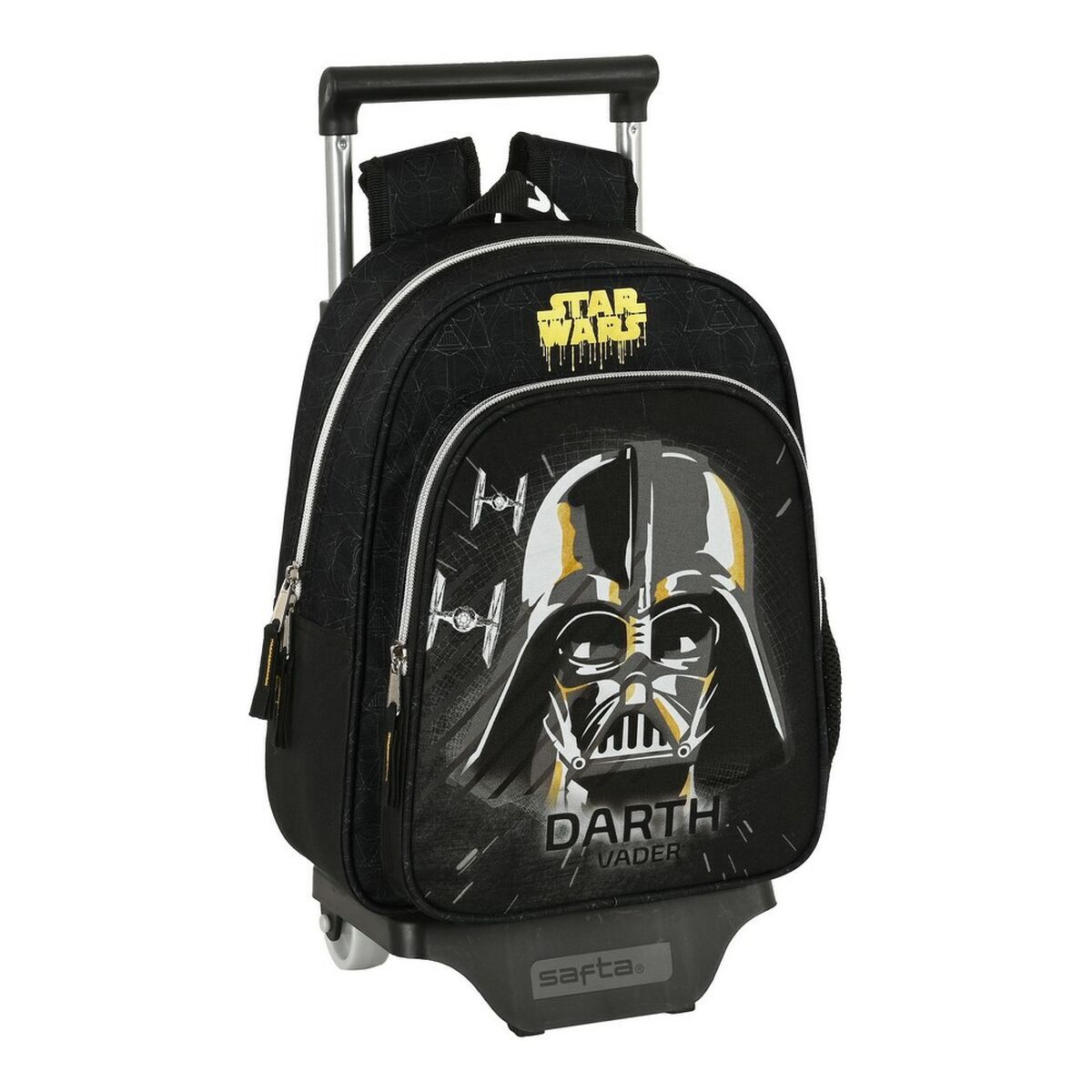 Mochila Escolar con Ruedas Star Wars Fighter Negro 27 x 33 x...