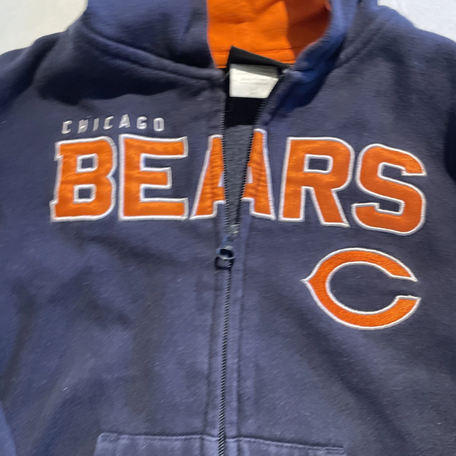 VETEMENTS Felpa con cappuccio con cerniera intera Chicago Bears taglia 7. Felpa con cappuccio calcio NFL