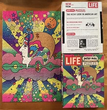 PETER MAX Different Drummer Puzzle 1970 Life magazine 20 x 13 Pop Art  5Pcs Miss