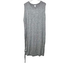 Ava & Viv | Heathered Grey Sleeveless Knotted Tie Hem Midi Dress Plus Size 3X