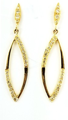 Ohrhänger 1/2 kt natürliche Diamanten 22 K Gelbgold GAL zertifiziert 4' Zoll