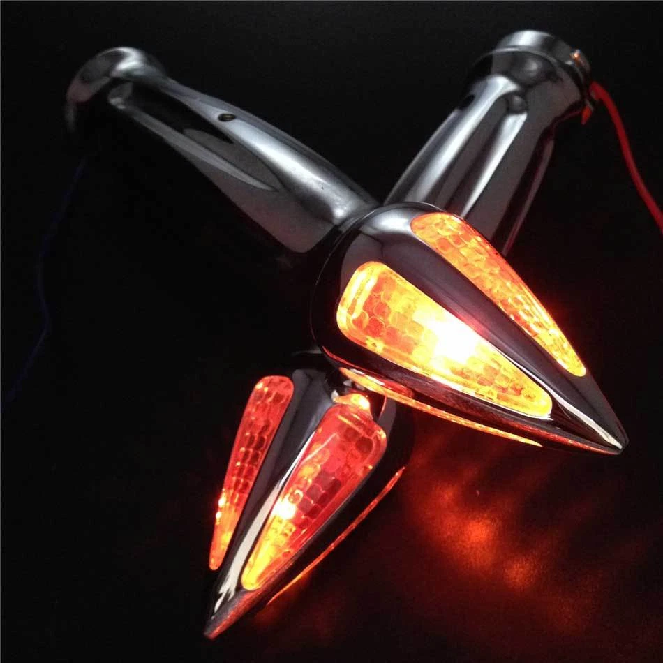 Empuñaduras de manillar cromadas de 7/8" señal de giro para Honda CBR 600 F3 F4i 900 929 954 RR Foto 2 de 4