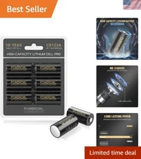 Durable 6-Pack CR123A Lithium Batteries - Extended Shelf Life & Versatile Use
