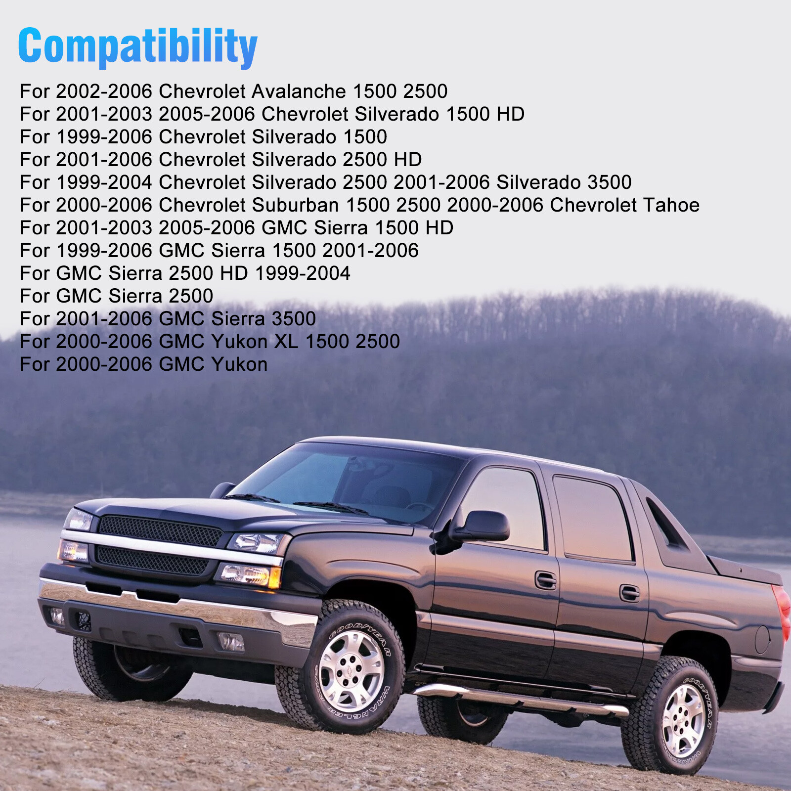 Car Dash Cover Mat Dashboard Pad for Chevy Silverado 1500 2500 Tahoe 2001-2006