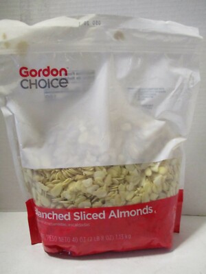 Gordon Choice Blanched Sliced Almonds 40 OZ Resealable Bag, Fast Shipping 