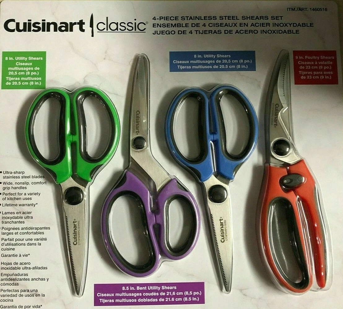 Cuisinart, 4 Pc Classic SS Ultra-Sharp Kitchen Non-Slip Utility + Poultry Shears
Opens in a new wind