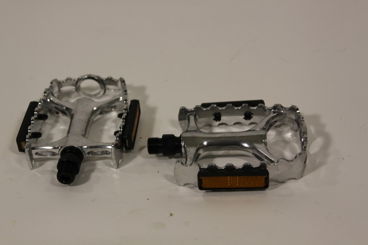 Fuji Alloy Cage Platform Bicycle Pedals 9/16 Silver MTB