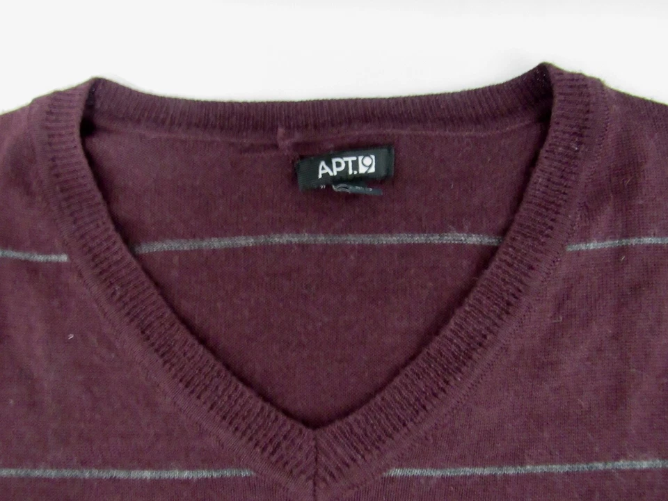 Suéter masculino Apt 9 médio listra borgonha algodão - Imagem 2 de 4