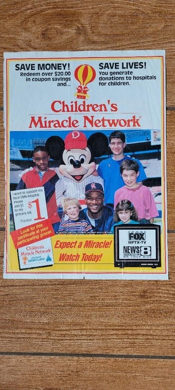 1995 Newspaper ad Insert- Children's Miracle Network-BO JACKSON, CA Angels-EX!!!