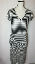 Dolan Left Coast Anthropologie Black White Striped Knot Dress Women’s S NWT
