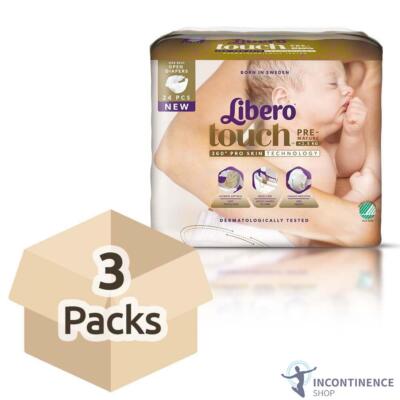3x Libero Touch Frühchen (0-2,5 kg) - 24er Pack - Neugeborenenwindeln