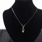 Silver Tone Chain w/ Rhinestones Choker Necklace 14" Wedding Bridal