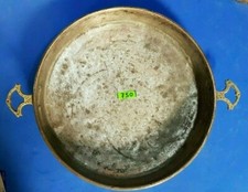 750- ANTICO TEGAME PENTOLA TEGLIA  CUCINA VINTAGE IN RAME OTTONE Ø 31,5 Cm