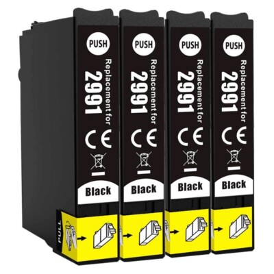 4 schwarze Tintenpatronen zur Verwendung mit Epson Expression XP245 XP332 XP352 XP442 XP345