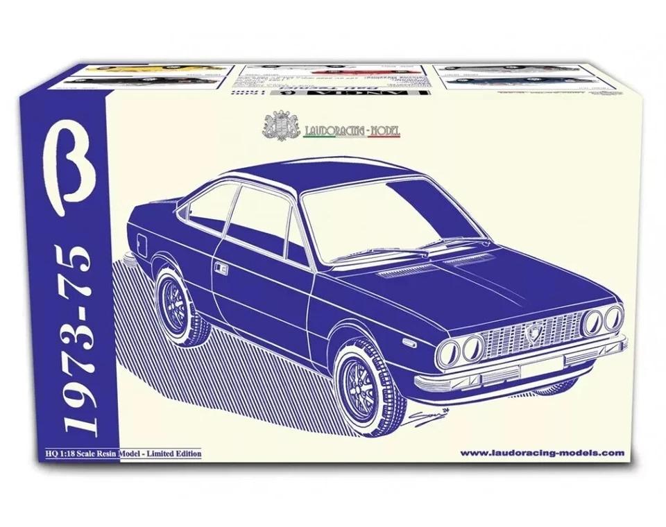 LAUDORACING MODEL 1:18 AUTO RESINA LANCIA BETA COUPE 1.6-1.8 1973 BLU     LM188D - Immagine 3 di 3