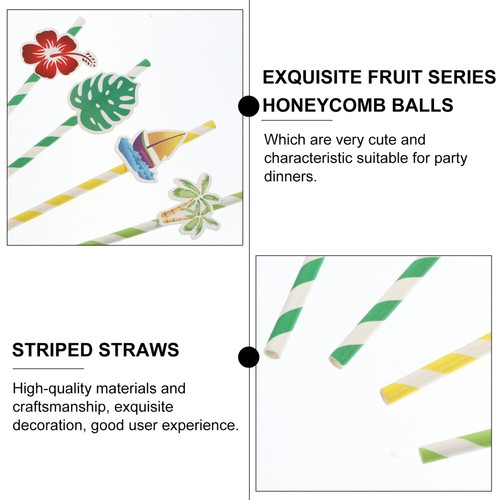 40 PCS Coconut Tree Paper Straw Bride Party Hawaiian Decorations Favors - Picture 3 of 12