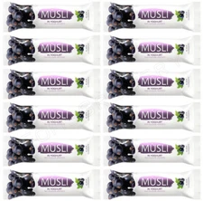 12 TEKMAR MUSLI Blackcurrant & Yogurt Breakfast Cereal Bars Snacks 30g 1.05oz