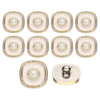 10 StüCk 21Mm Vintage Resin-KnöPfe FüR MäNtel, Perlmutt-Optik, Weiß