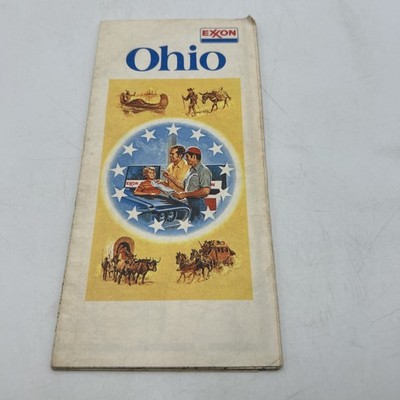 Exxon Ohio Travel Road Map Oil Gas Station 1976 Advertising