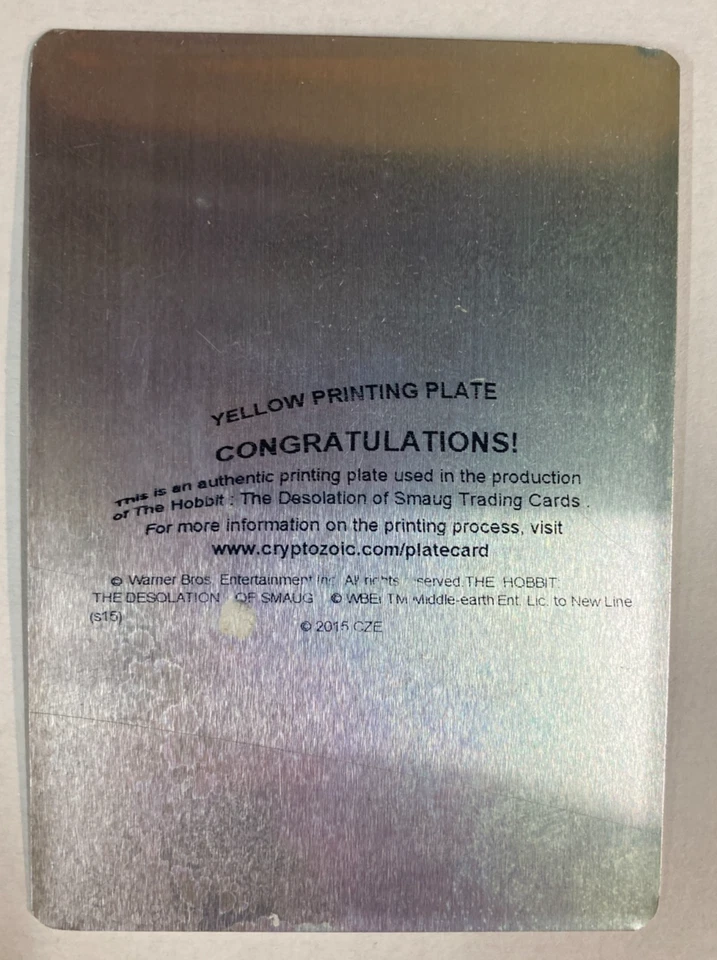 Cryptozoic 2015 The Hobbit Desolation Of Smaug Yellow Printing Plate - Image 2 of 2
