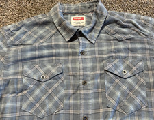 Wrangler Premium Plaid Western Men Button Down Shirt XL Metal Button Long Sleeve