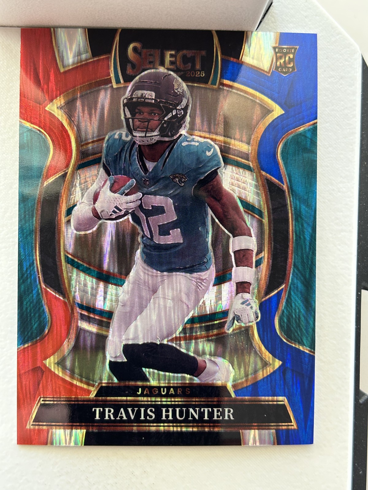 2025 Panini Select - Concourse Travis Hunter #28 Red & Blue Shock Prizm (RC)