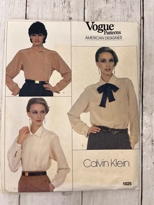 Vogue Sewing Pattern 1025 Top Shirt 12-14-16 Calvin Klein Uncut Vintage NOS