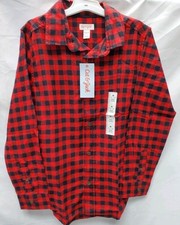 Boy's Medium 8/10 Button Down Long Sleeve Flannel Shirt Cat Jack