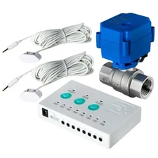 iSpring LS43 Water Leak Detector Alarm System,Automatic Shut-Off Valve/2 Sensors