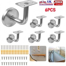 6 x Handrail Bannister Support Stair Rail Bracket Balustrade Fixing Wall Mounted