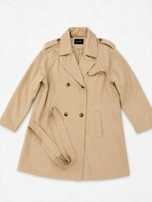 Women s Beige Mid-Length Double-Breasted Belt...