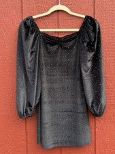 ASOS Cocktail Mini Dress Womens 0 Dark Velvet Black Gold Grunge Fairy Babydoll