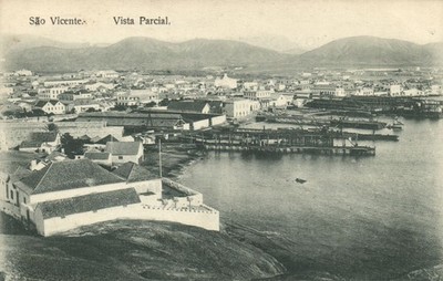 PC CAPE VERDE CABO VERDE SAO VICENTE PARTIAL VIEW VINTAGE POSTCARD (b63928)